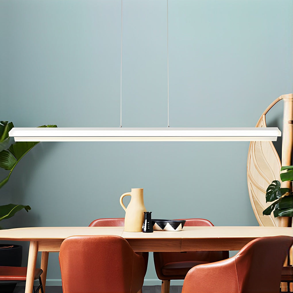 Modern Linear LED Pendant Light – Metal & Acrylic Neutral White