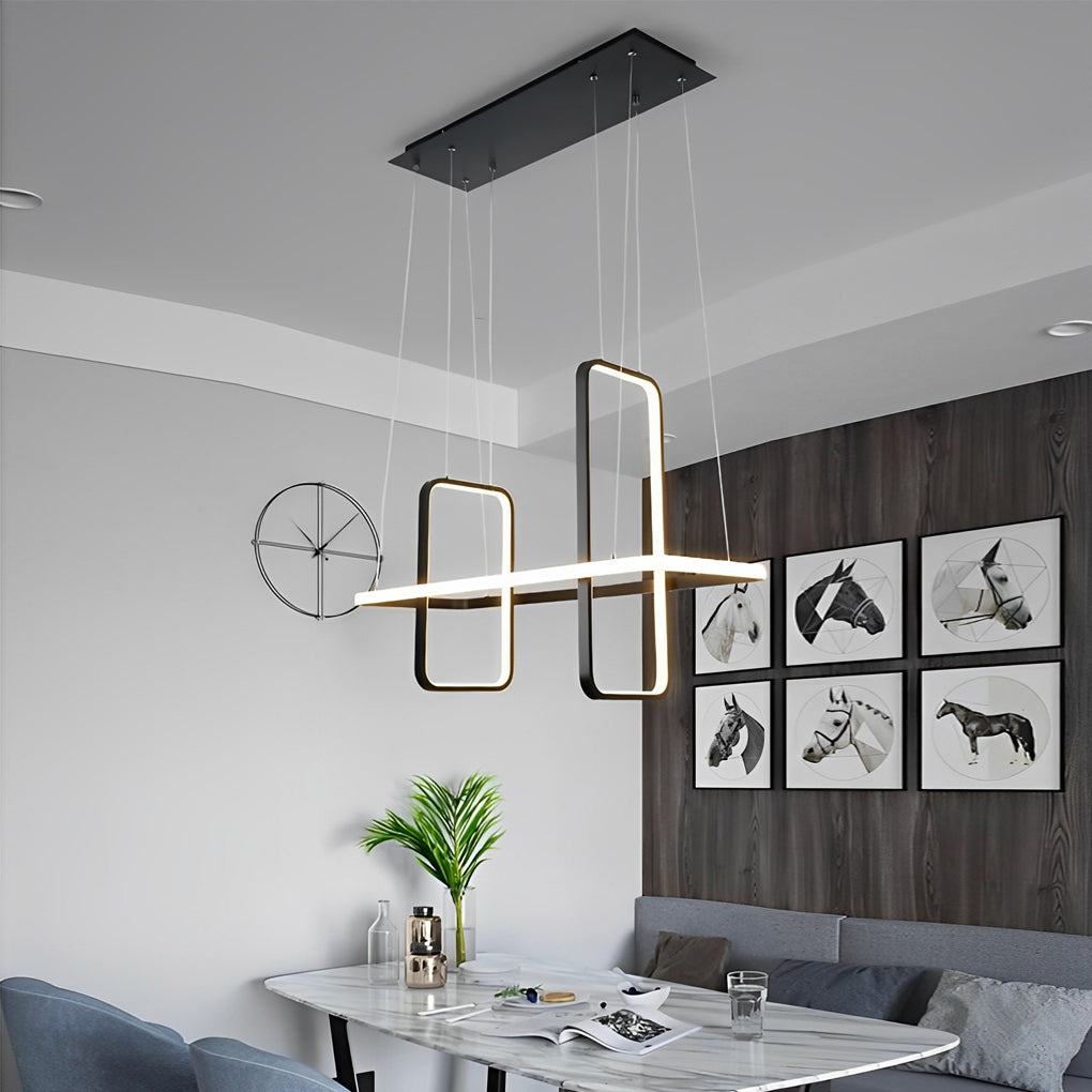Rectangular LED Modern Chandelier Aluminum Pendant Light