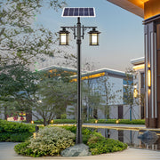 Solar LED Outdoor Pole Light with 3-Step Dimming & Remote Control