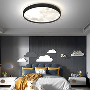 Modern Moon LED Flush Mount Ceiling Light with 3-Step Dimming