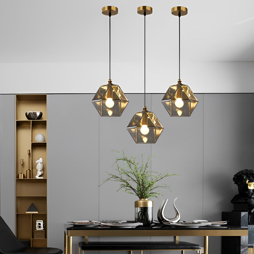 Modern Nordic Glass Pendant Light with Metal Frame