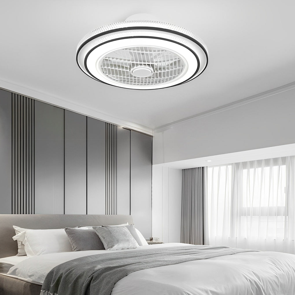 Modern Bladeless LED Ceiling Fan Light with Remote Control