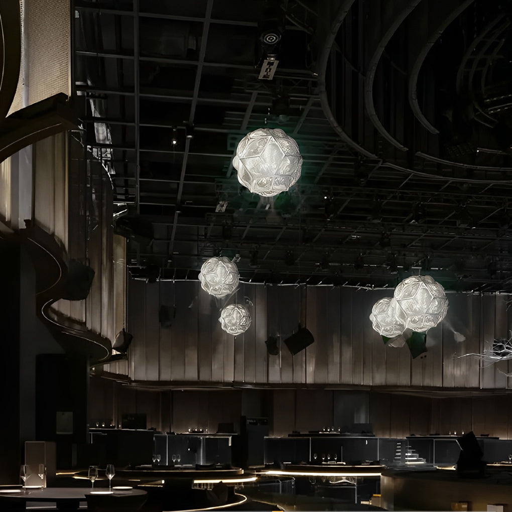 3D Geometric Stainless Steel Pendant Light - Modern Spherical Design