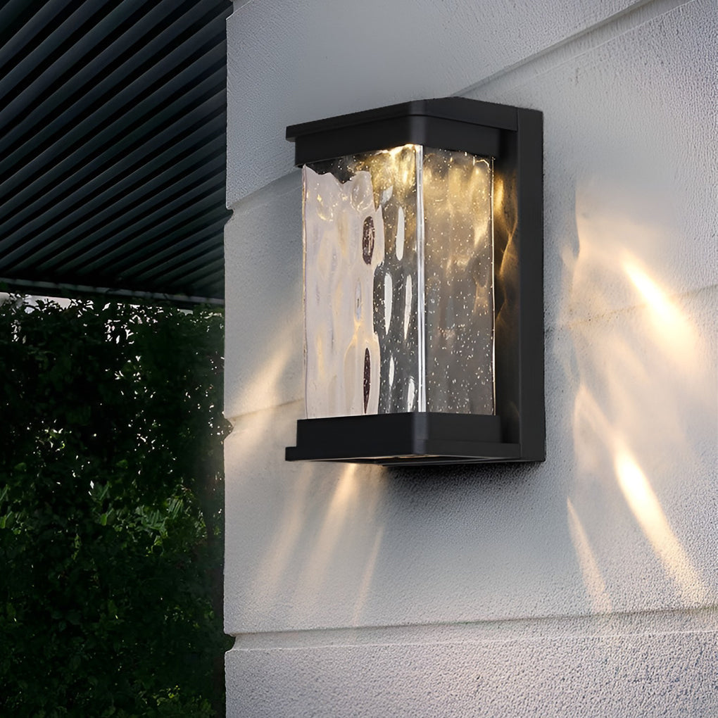 Modern Black Aluminum Glass Outdoor Wall Light IP65 Waterproof