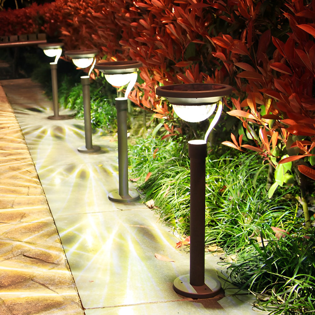 Modern Solar Half-Sphere LED Lawn Light – Aluminum & Steel
