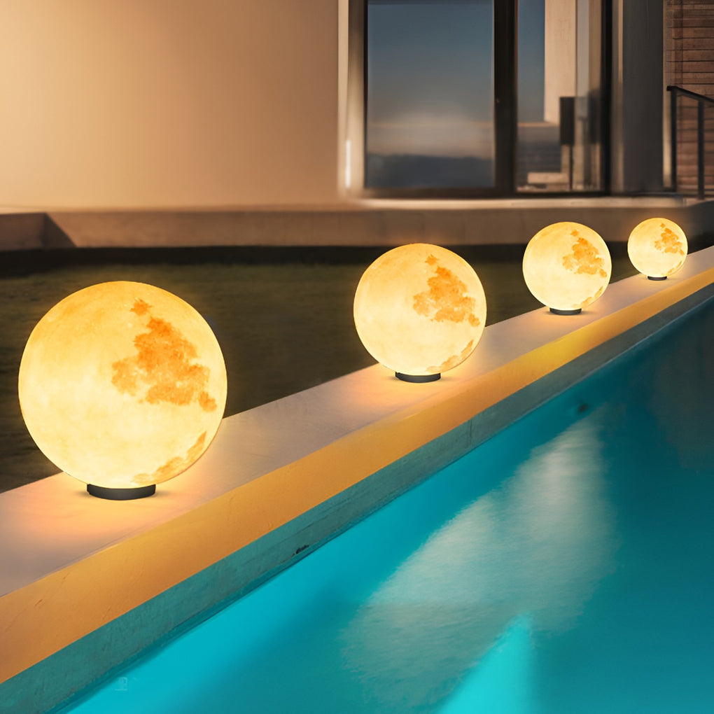 Moon Waterproof LED Solar Post Cap Light - Modern Outdoor Pillar