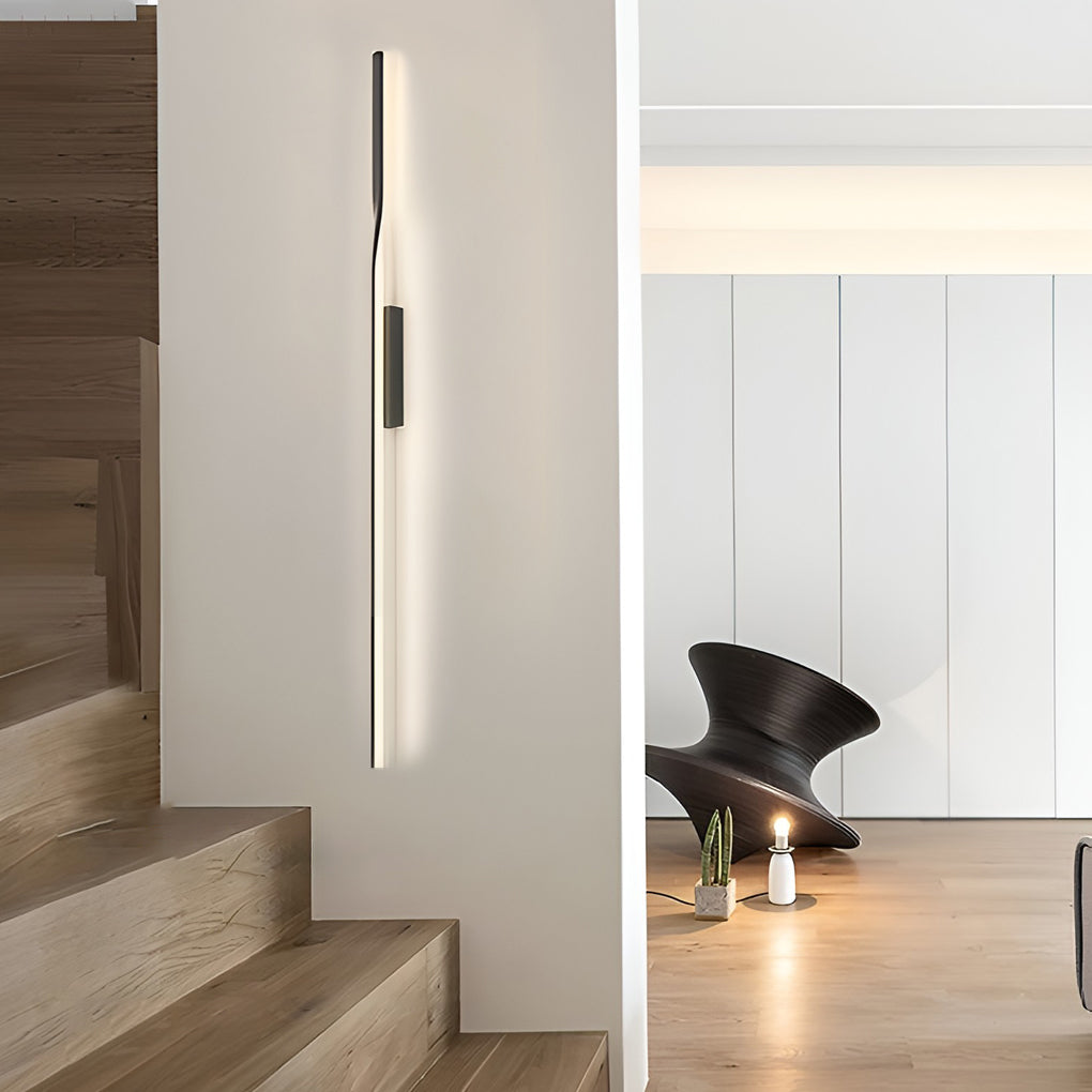 Modern Linear LED Wall Sconce in Black Iron | Minimalist Design