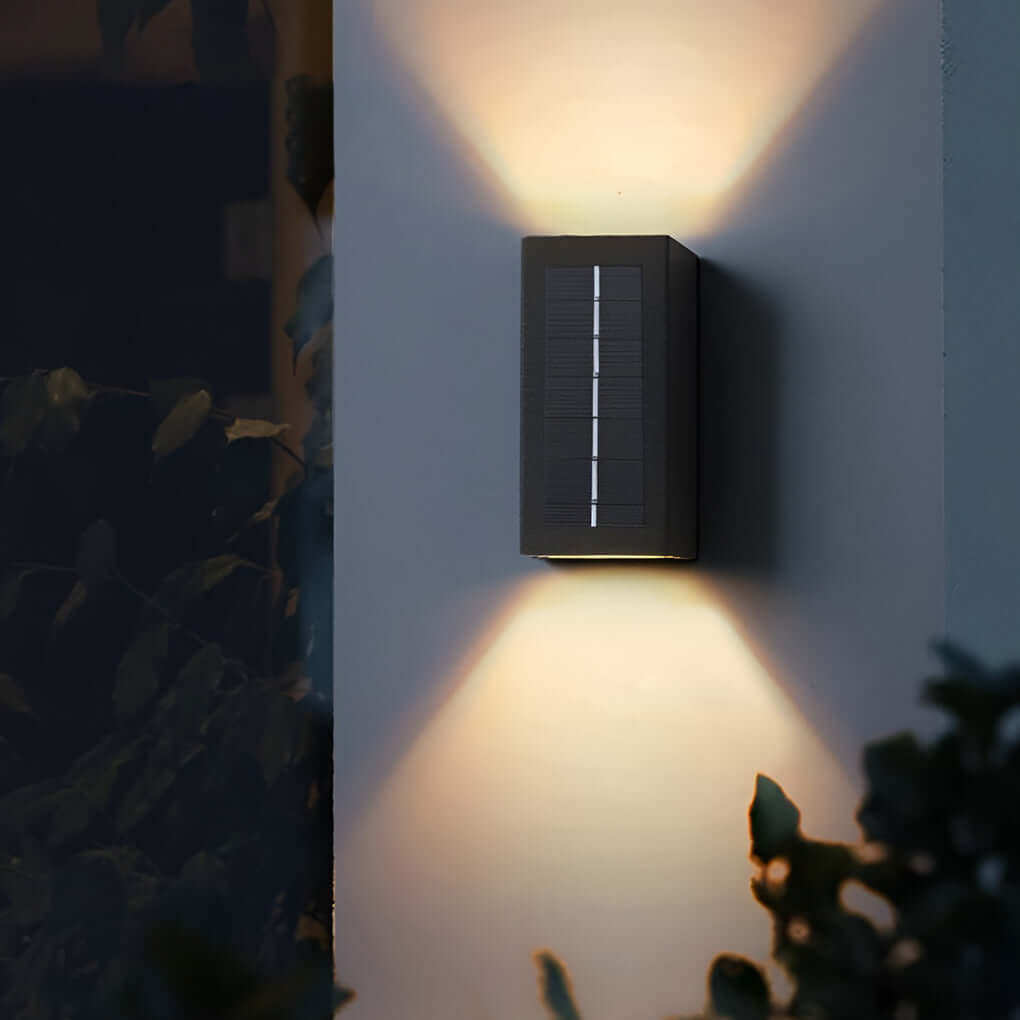 Solar LED Up Down Wall Sconce Waterproof Outdoor Lighting