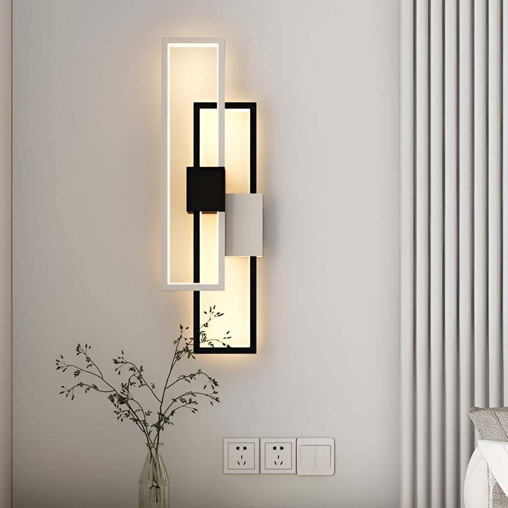 Modern Rectangular LED Wall Sconce with Three-Color Lighting