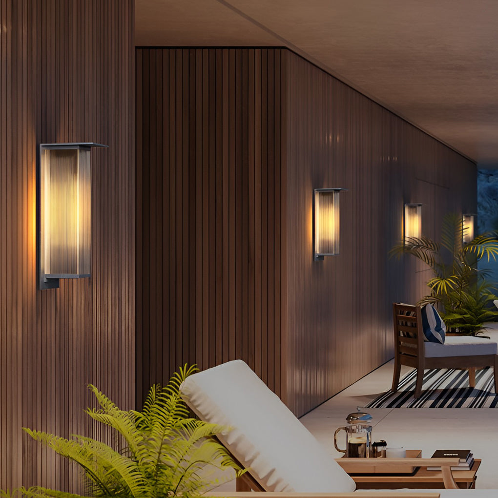 Modern Rectangular LED Outdoor Wall Light - Waterproof Metal Sconce