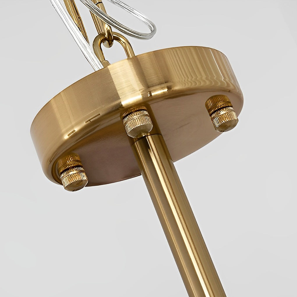 Modern Glass Chandelier with Three-Step Dimming | Copper Finish