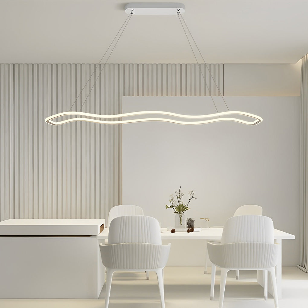 Wave Circular LED Pendant Light Modern Metal Chandelier