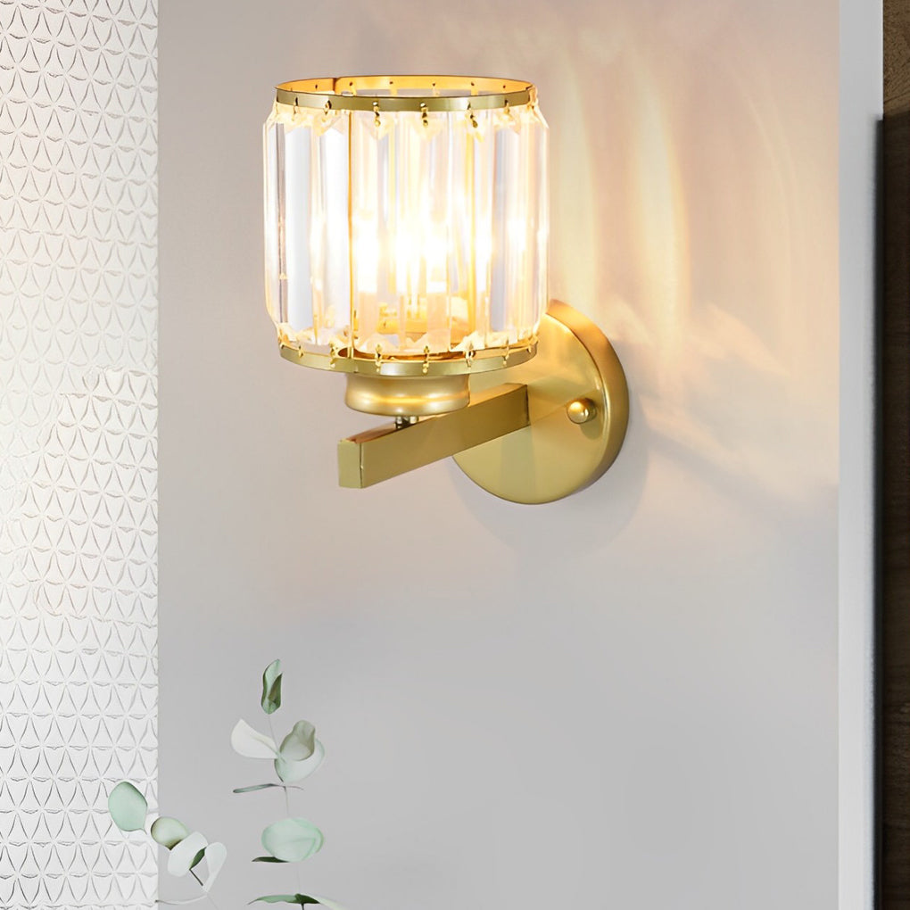 Modern Crystal Glass Wall Sconce with Rotating Shade