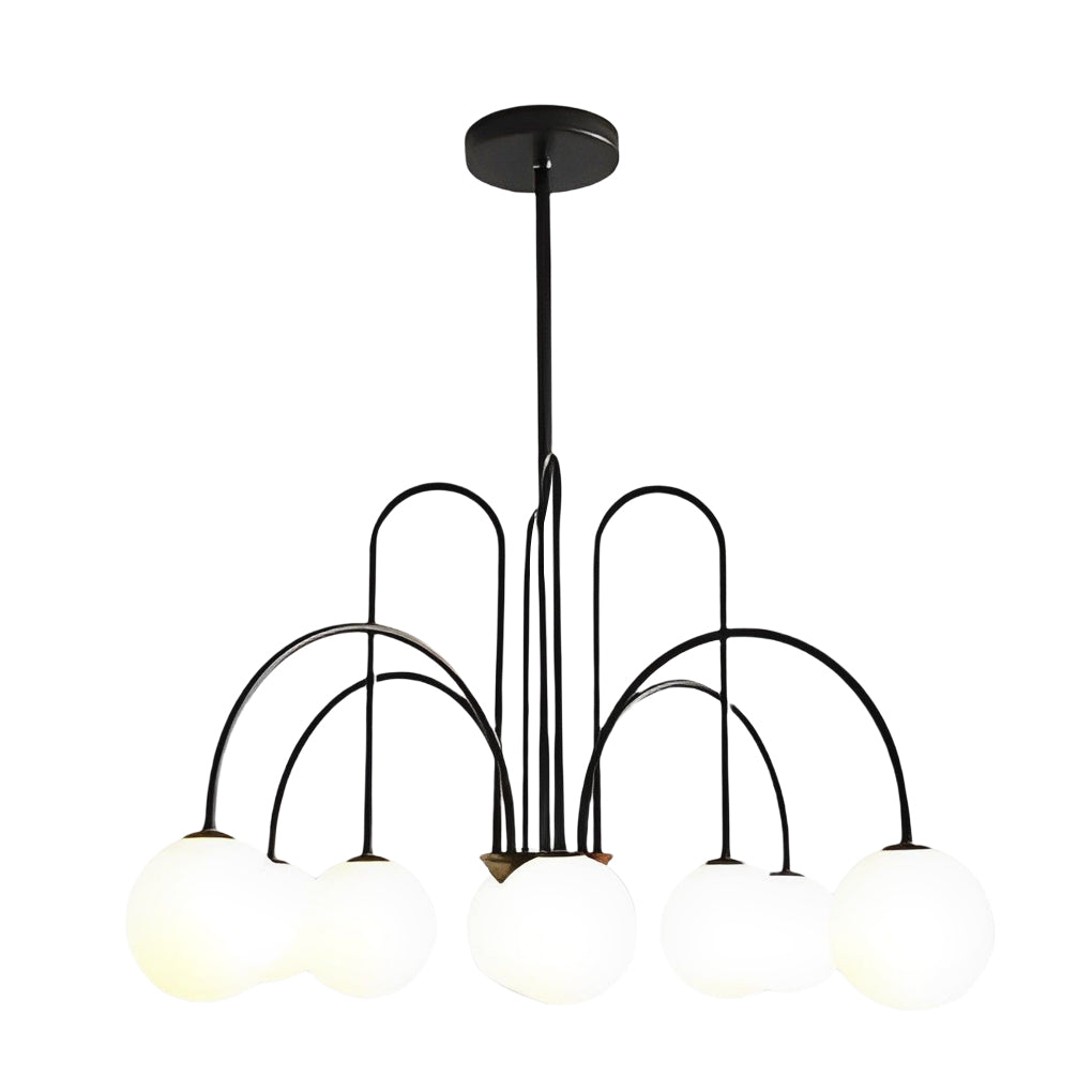 Modern Glass Iron Chandelier 6/8 Lights Nordic Design Ceiling Light