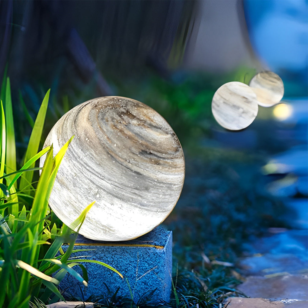 Modern Glass Sphere Outdoor Post Light | Waterproof Fence Lighting