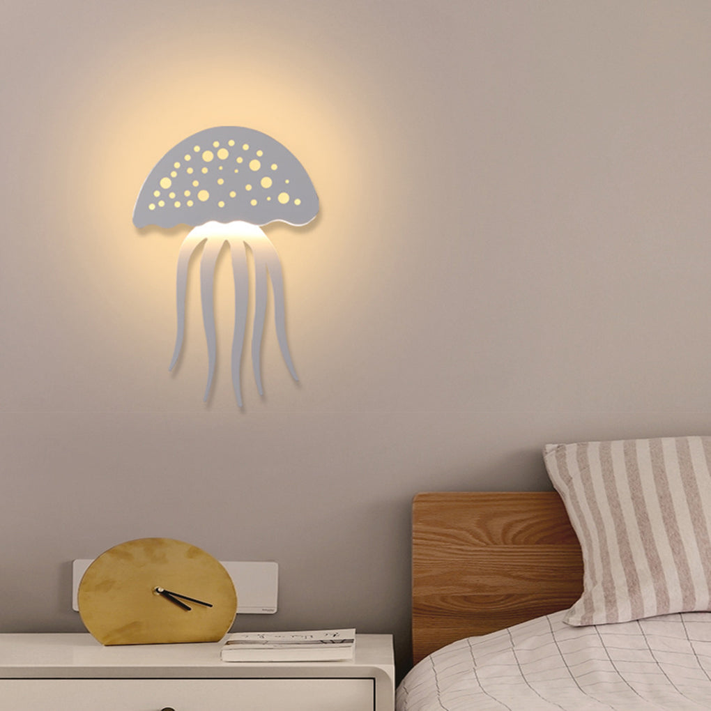 Jellyfish LED Wall Sconce - Modern Acrylic & Metal White Finish