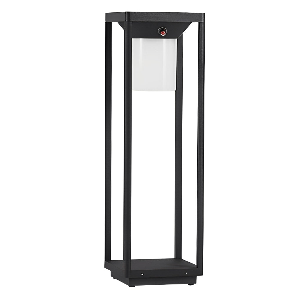 Solar LED Path Light Modern Black Aluminum Adjustable Brightness