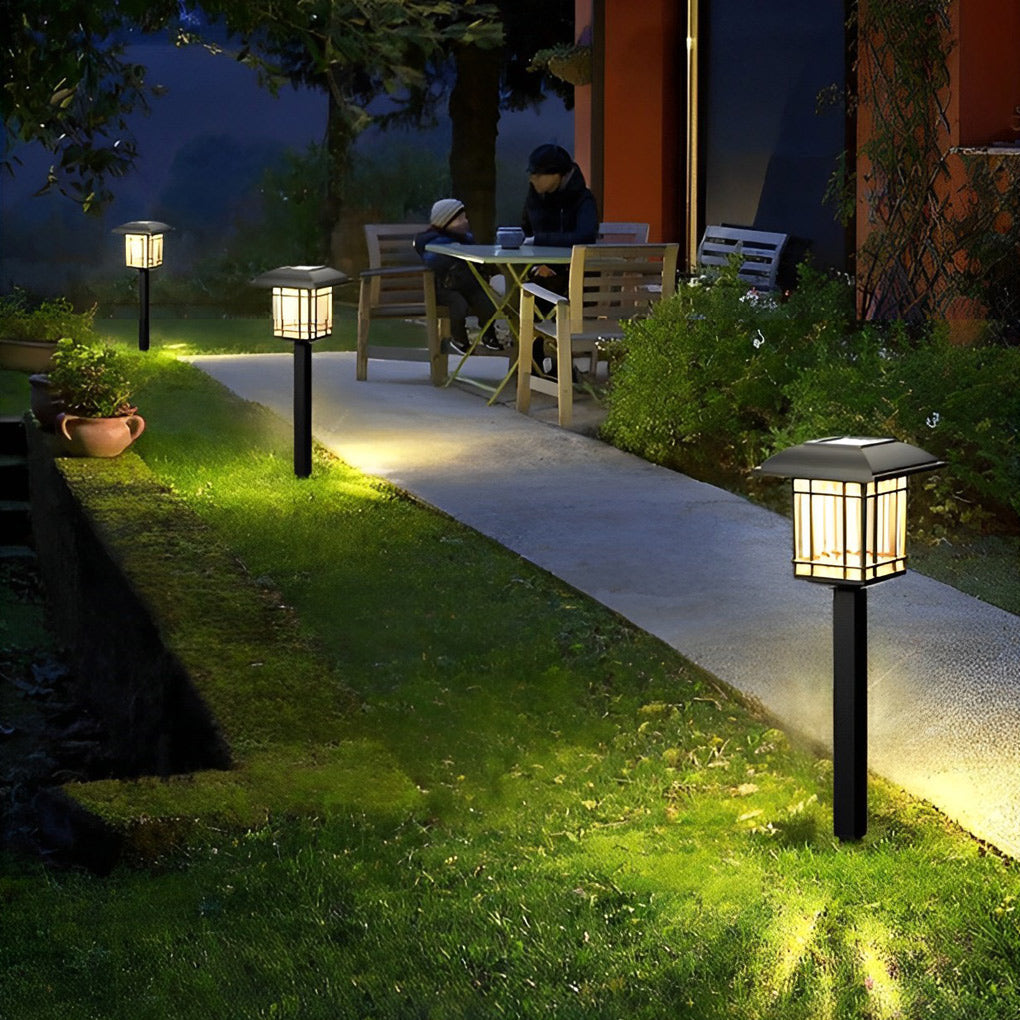Modern Solar Square Lawn Light Set - Waterproof Outdoor Lighting