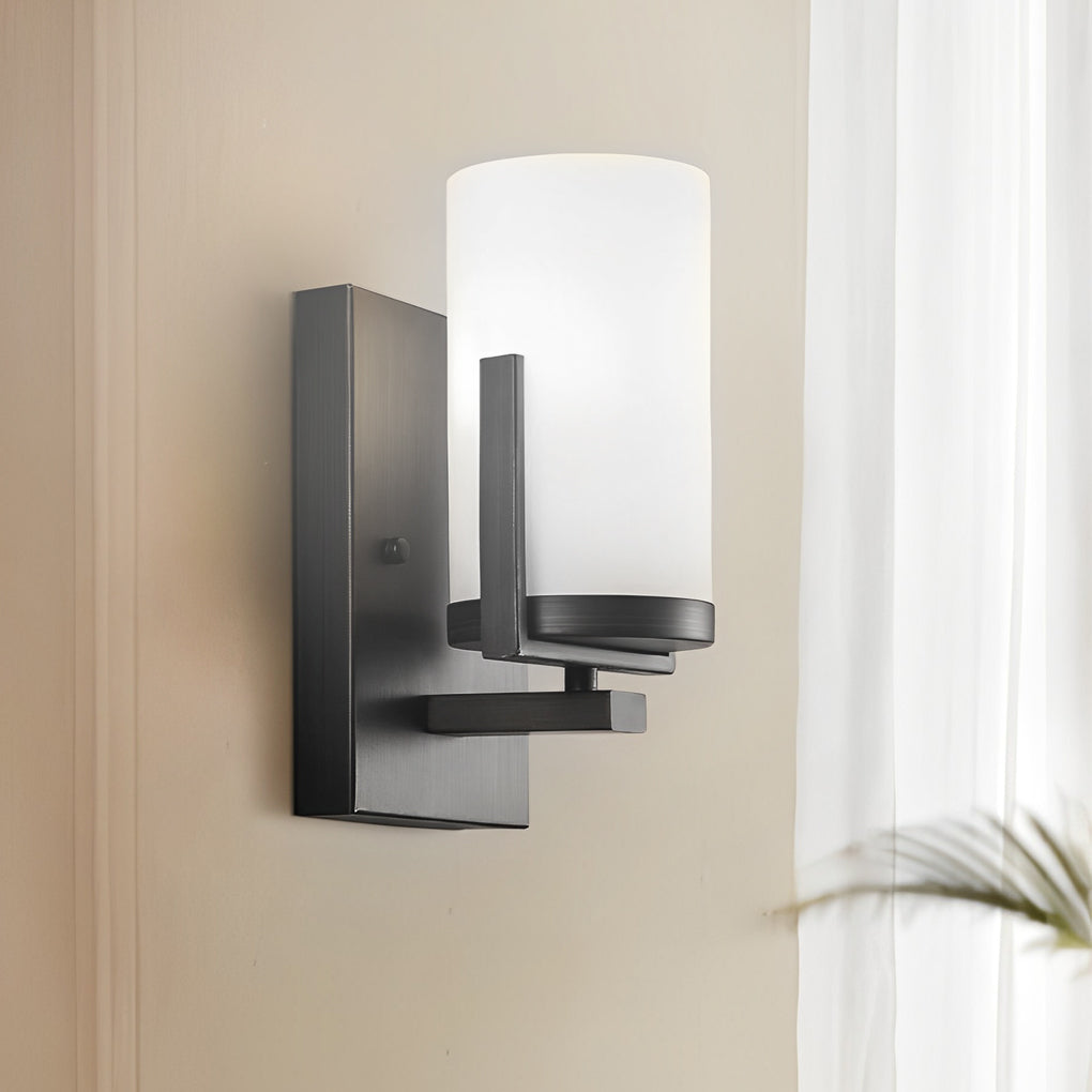 Industrial Glass Candlestick Wall Sconce - Black Iron & Glass
