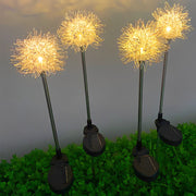 Modern Solar Dandelion Garden Lights | Aluminum LED Lawn Stake Set