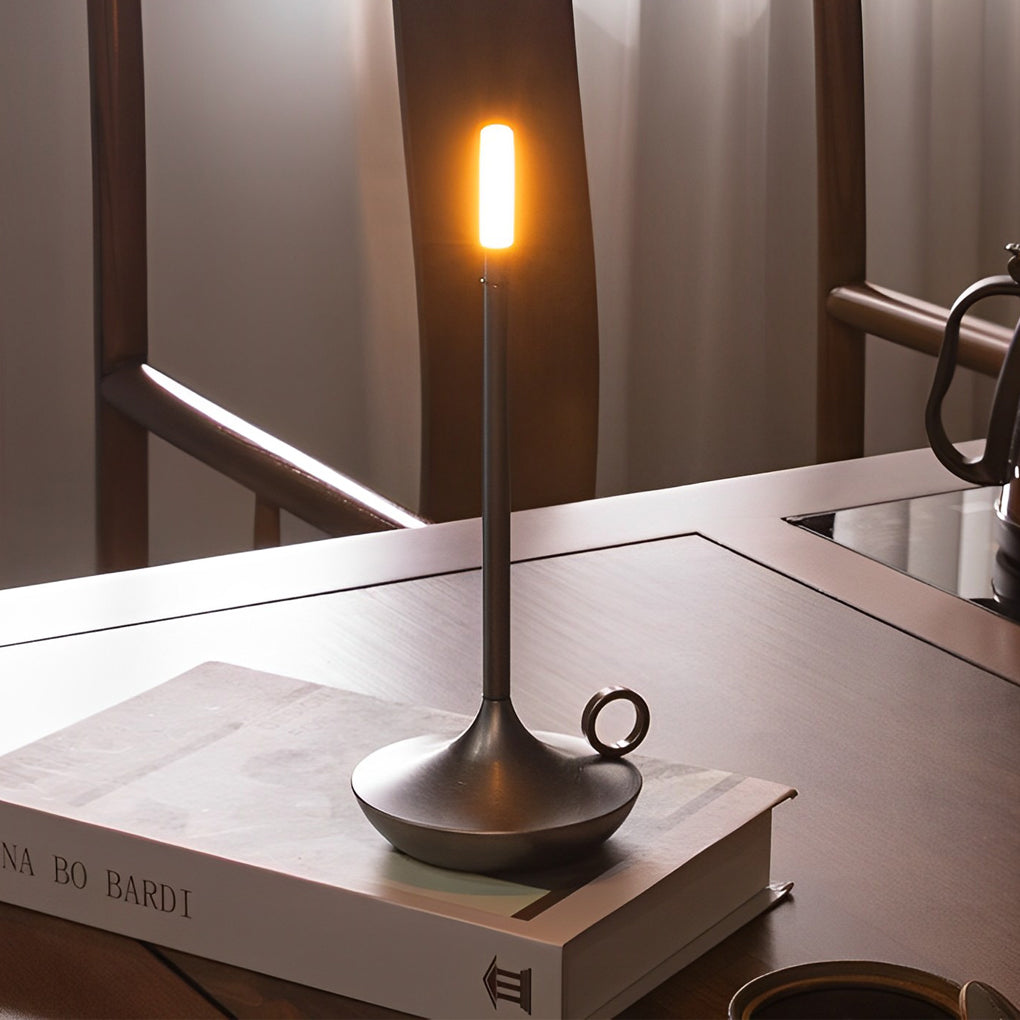 Cordless LED Wick Table Lamp with Touch Dimming & USB-C Charging