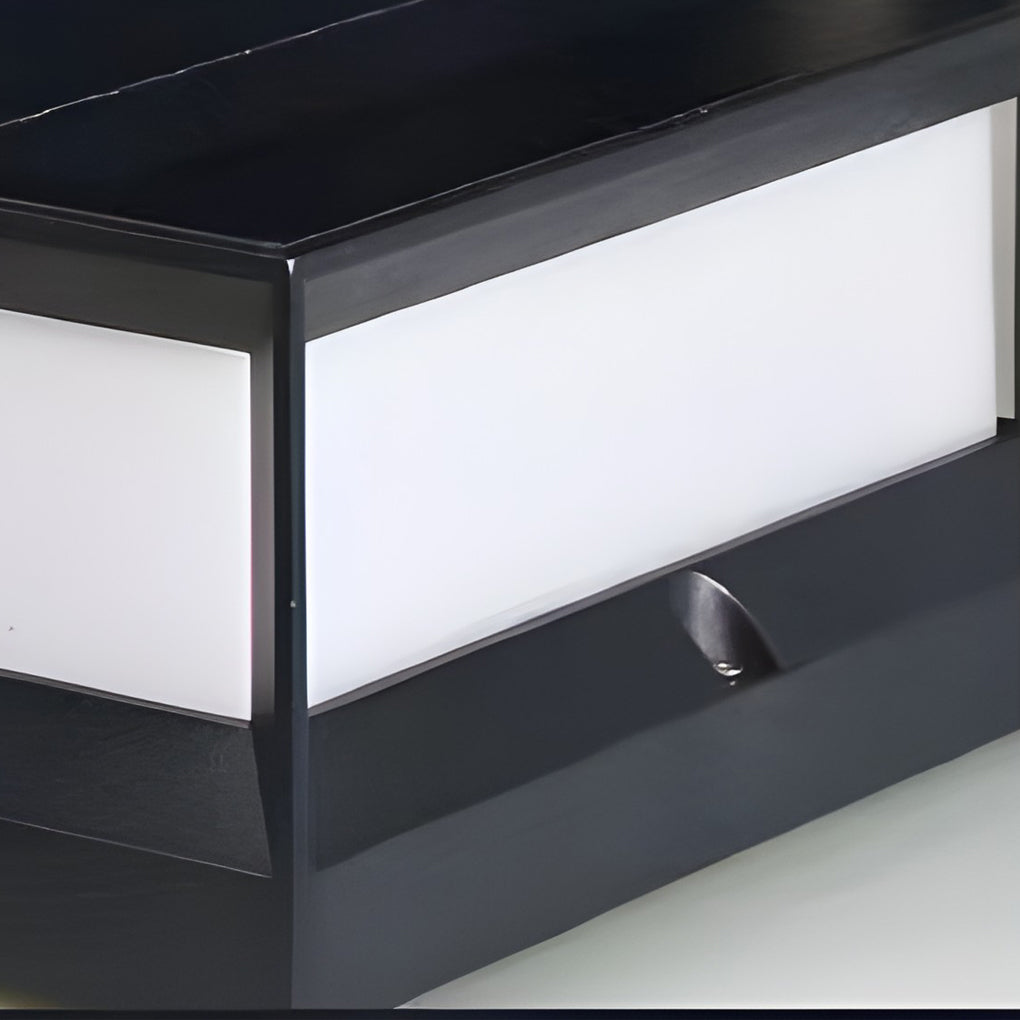 Square Waterproof Solar Outdoor Post Light Industrial Black Metal