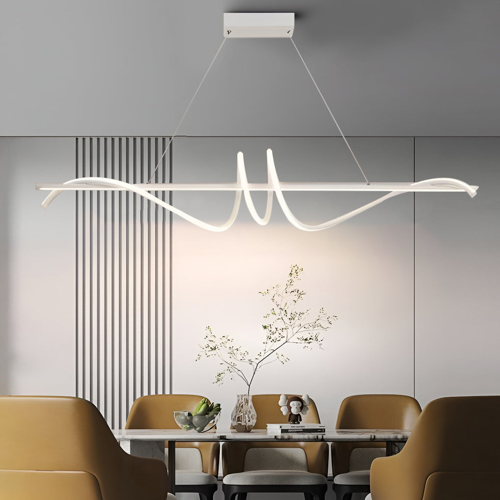 Modern LED Dimmable Linear Chandelier with Remote Control