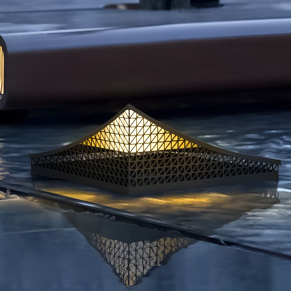 Industrial Solar Garden Light with Mesh Design