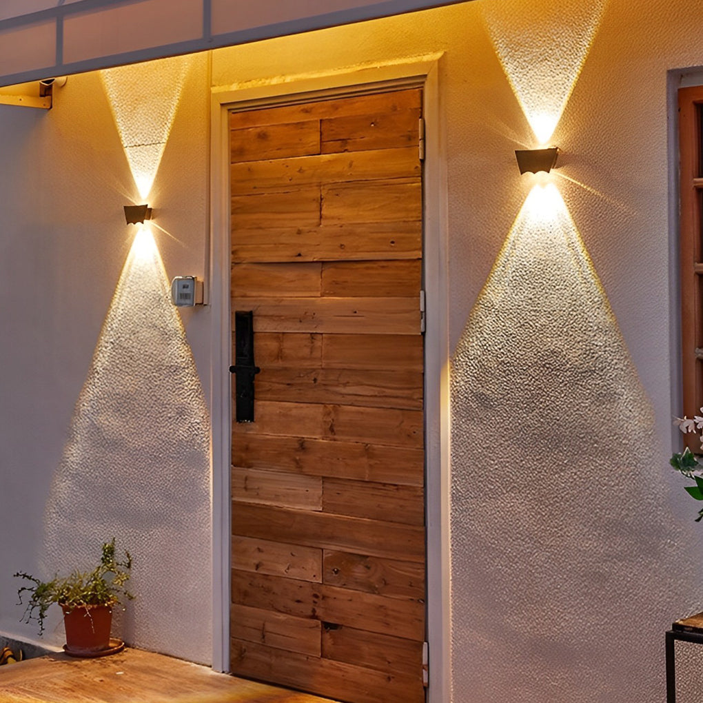 Modern LED Up Down Wall Washer Light – Waterproof Outdoor Black