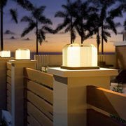 Modern Square LED Outdoor Post Light - Stainless Steel & PE Shade