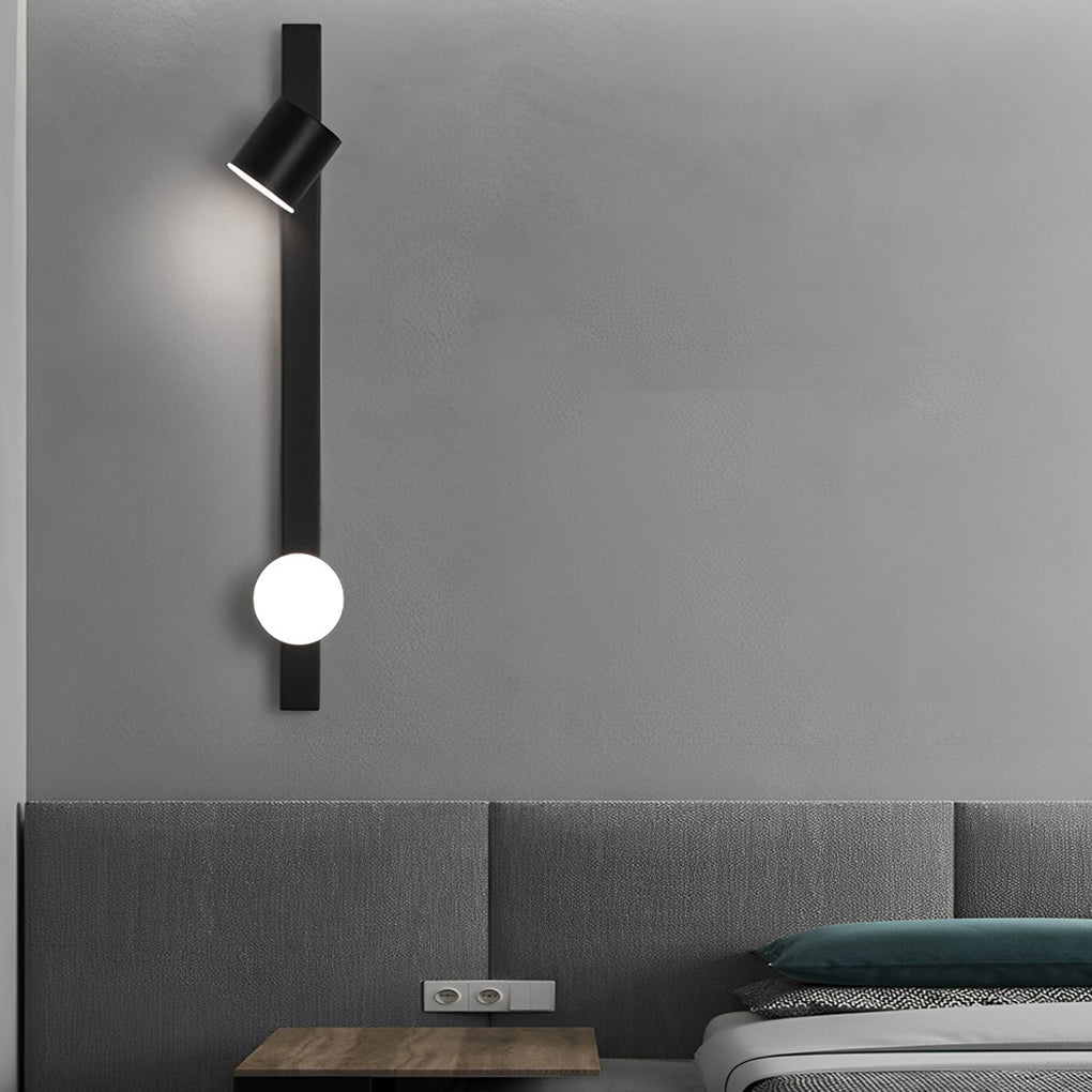 Adjustable Modern Black Wall Sconce with Dual LED Spotlights