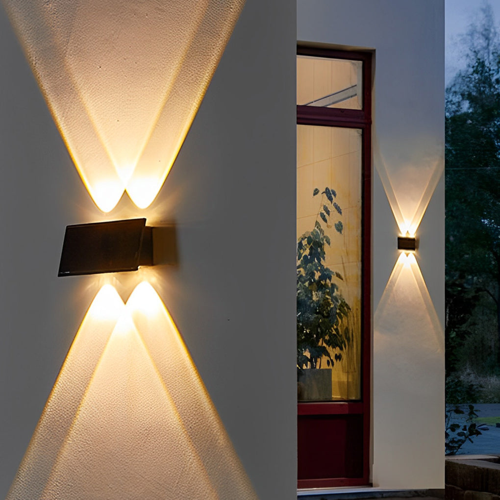 Solar LED Up Down Wall Light Waterproof Outdoor Modern Washer