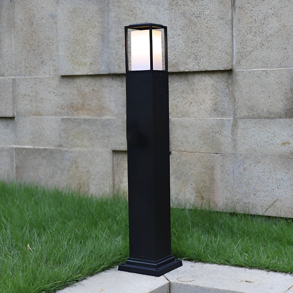 Modern Black Aluminum Bollard Path Light 31.5" Outdoor Garden