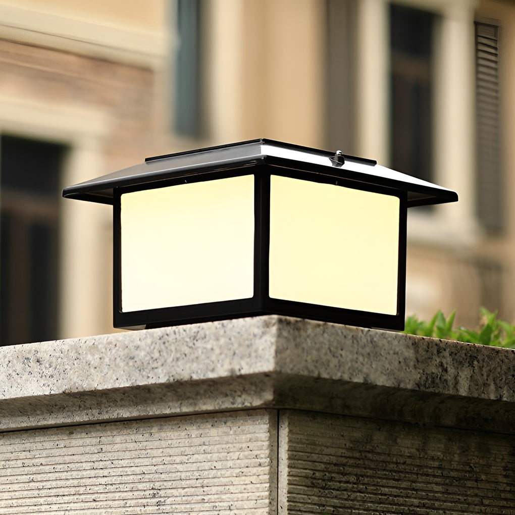 Square LED Solar Fence Post Light with Three-Step Dimming