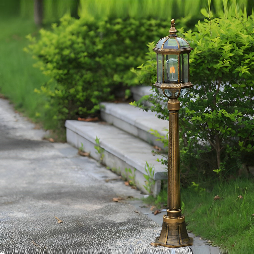 Vintage Golden LED Outdoor Pathway Light | European Lawn Lamp