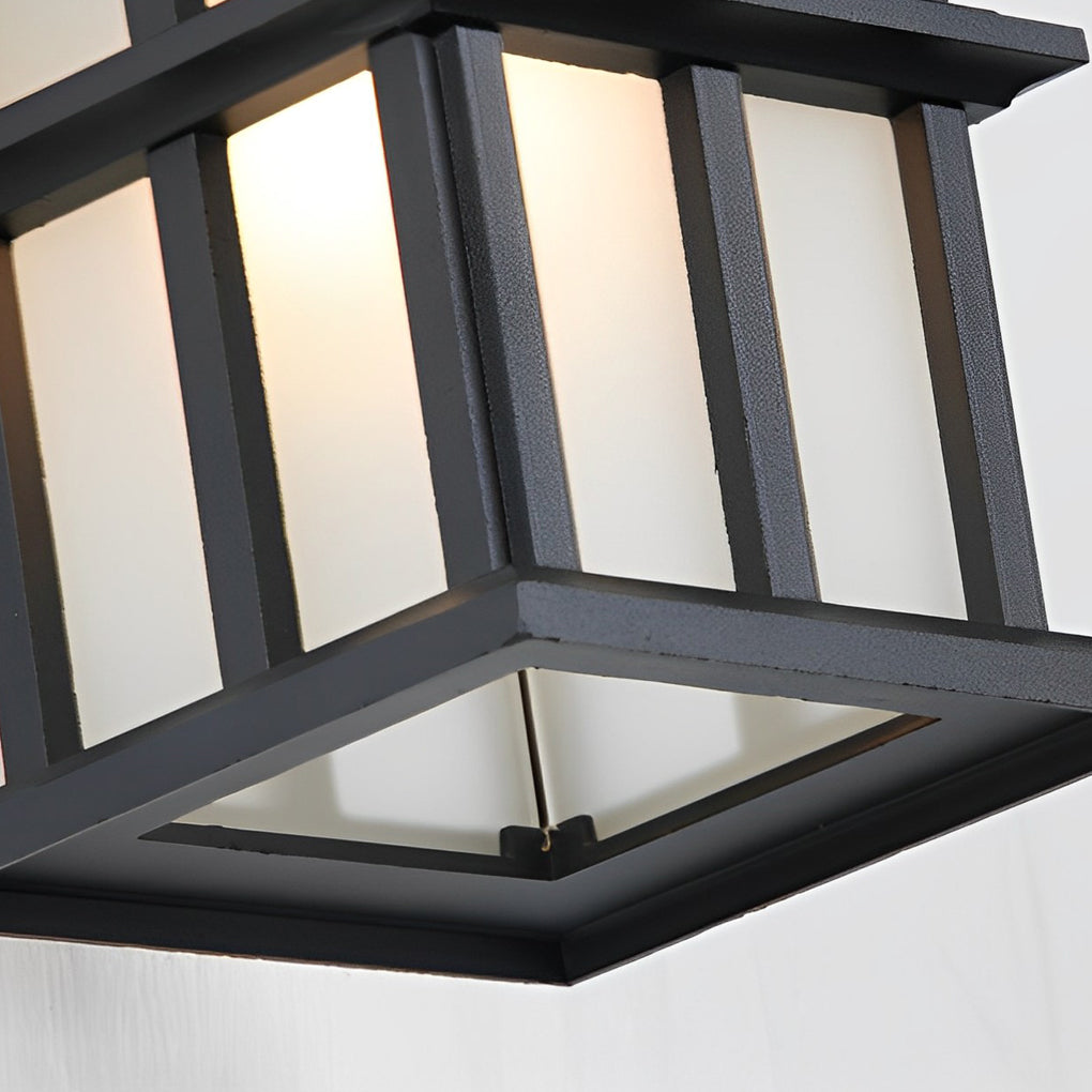 Modern Outdoor Wall Light – Die-Cast Aluminum & Glass – Black