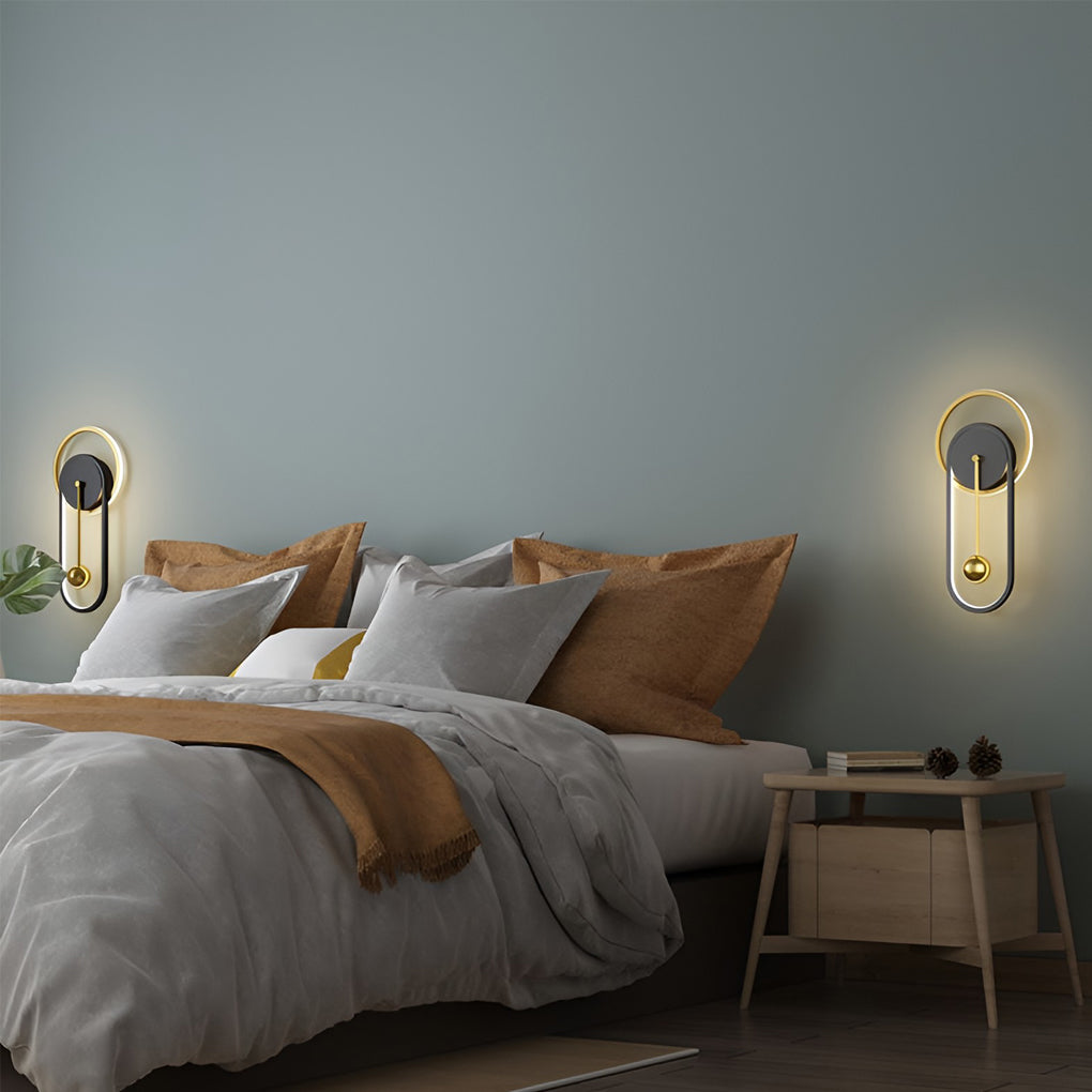 Modern Clock-Shaped LED Wall Sconce - Aluminum & Iron Finish