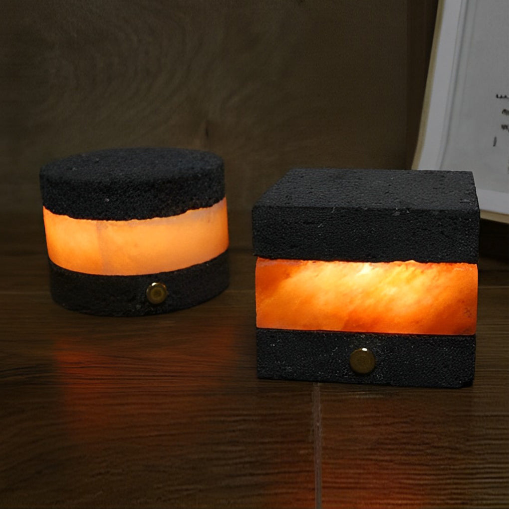 Volcanic Brick Cordless LED Table Lamp with Touch Dimming