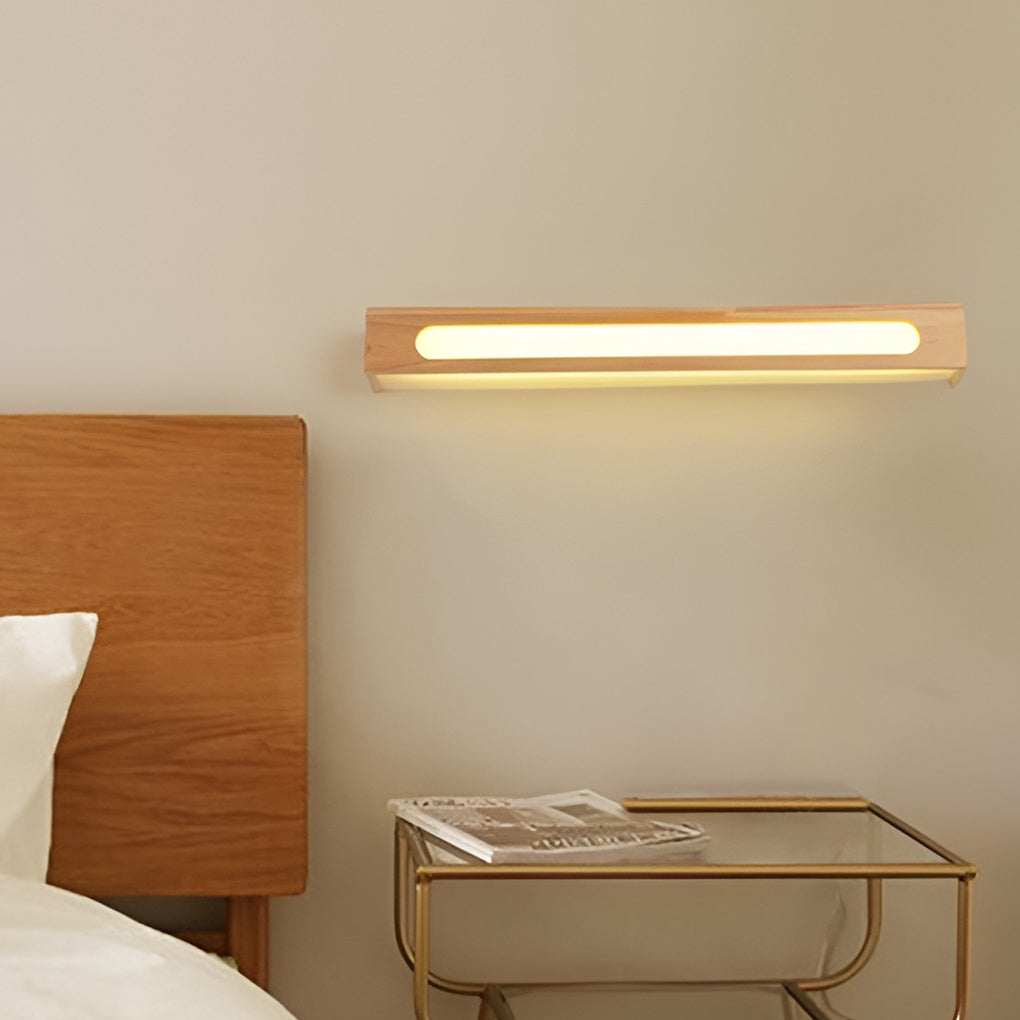 Rectangular Wood LED Wall Sconce Mirror Light Nordic Minimalist