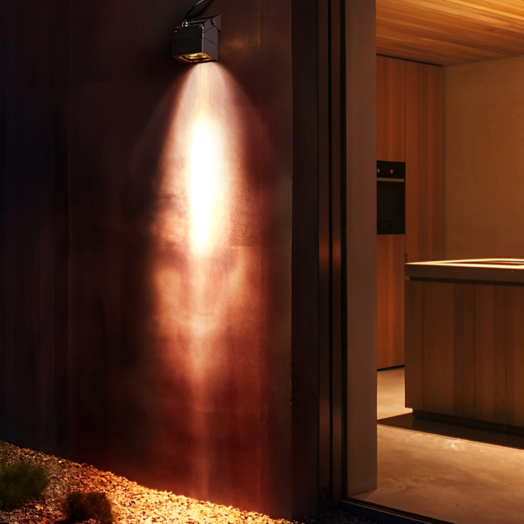 Adjustable Square Outdoor Wall Light Modern Aluminum Spotlight