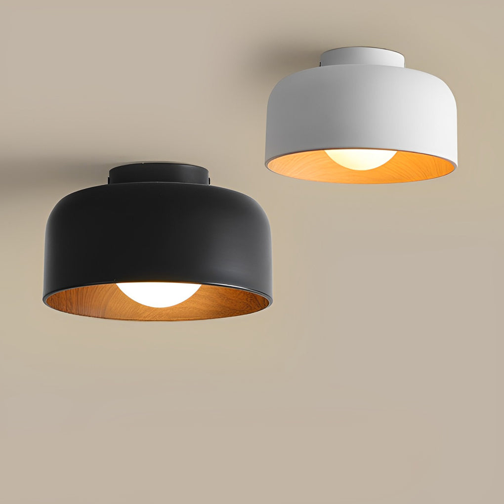Modern Bowl LED Ceiling Light | Glass & Iron Flush Mount