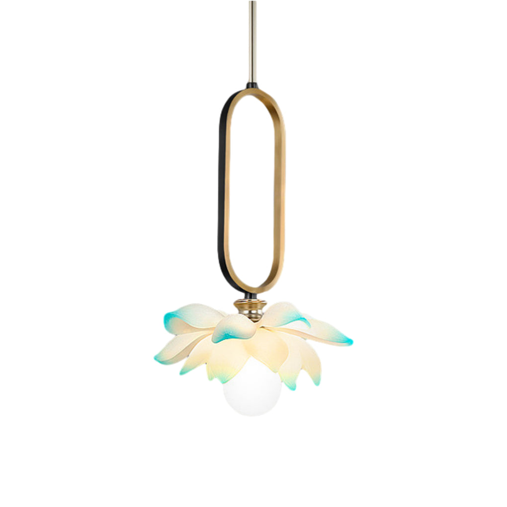 Lotus Flower Modern Pendant Light with LED Ring Design