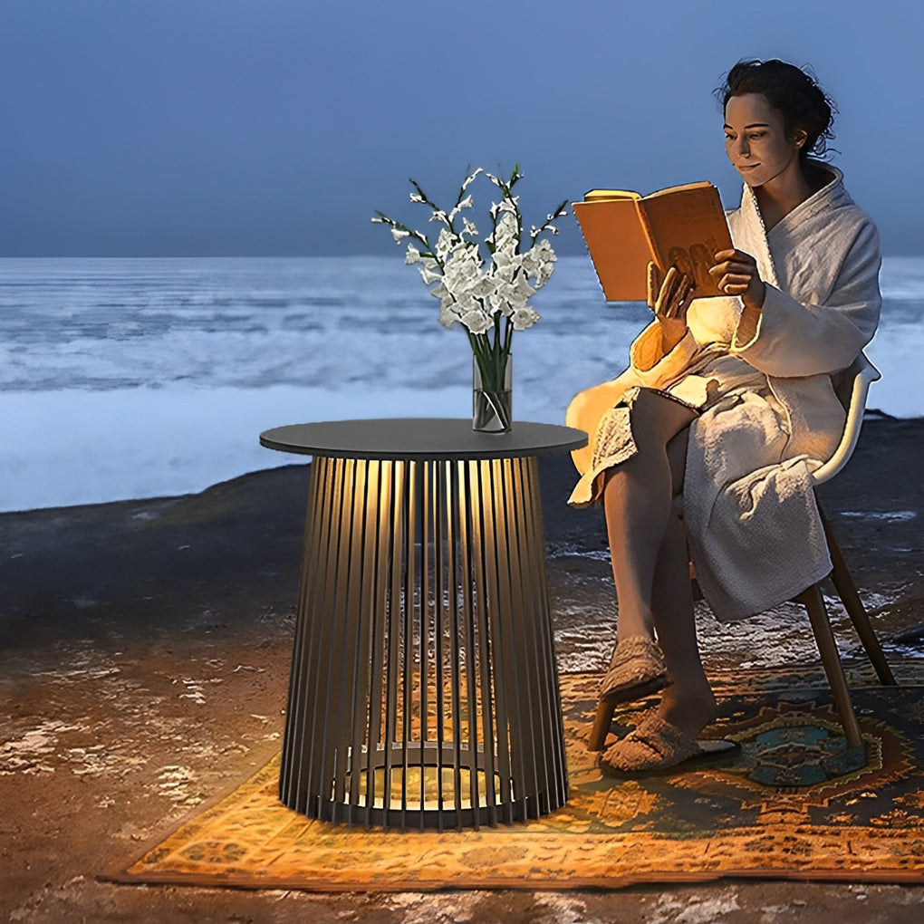 Solar Outdoor Lantern with RGB Lighting & Iron Cage Design