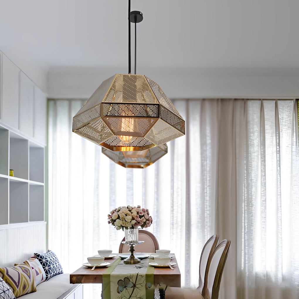 Geometric Stainless Steel Pendant Light - Modern Nordic Design