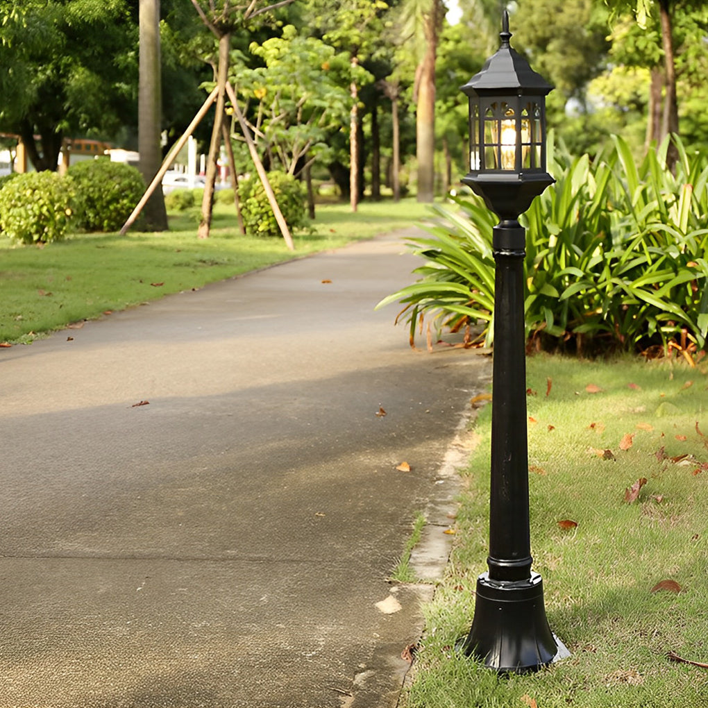 Slim LED Outdoor Post Light Industrial Black Bronze Pathway Lamp
