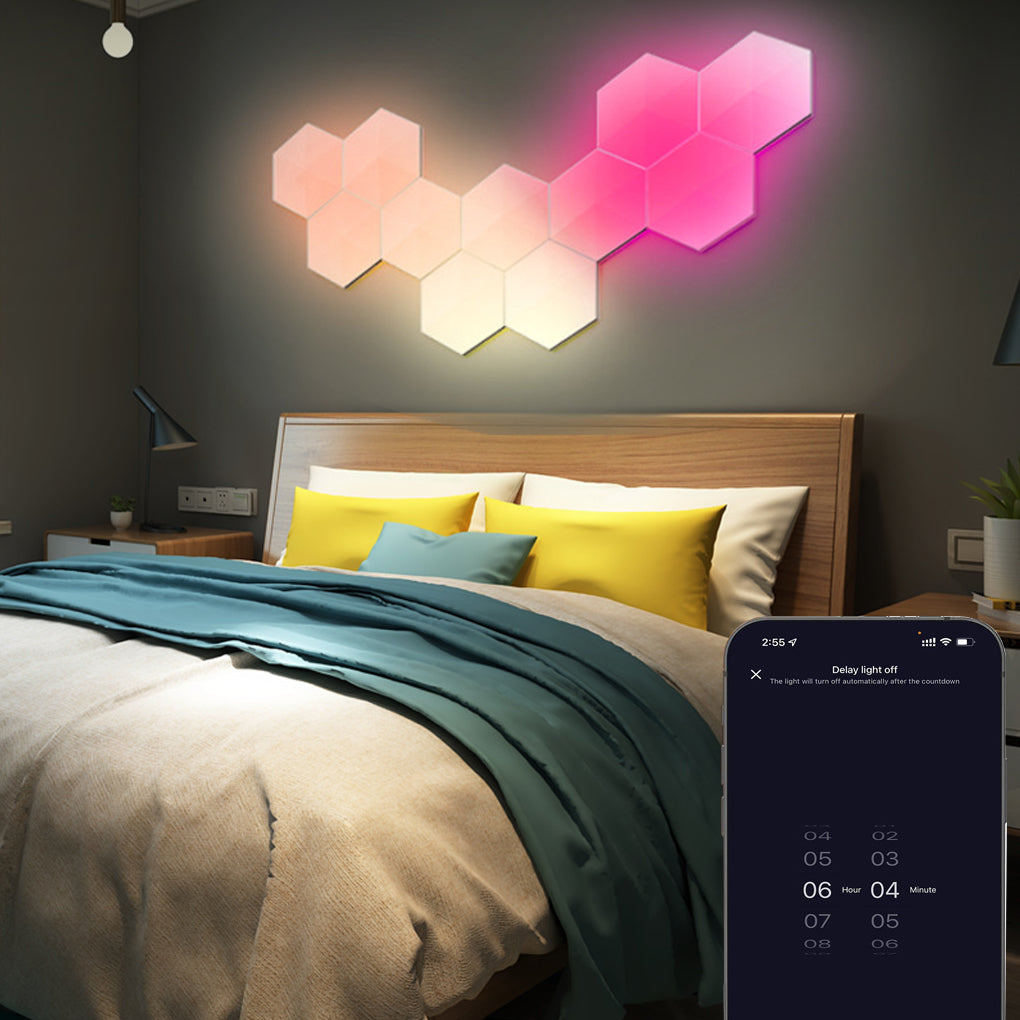 Hexagon RGBIC Smart Wall Lamp with App Control & Music Sync