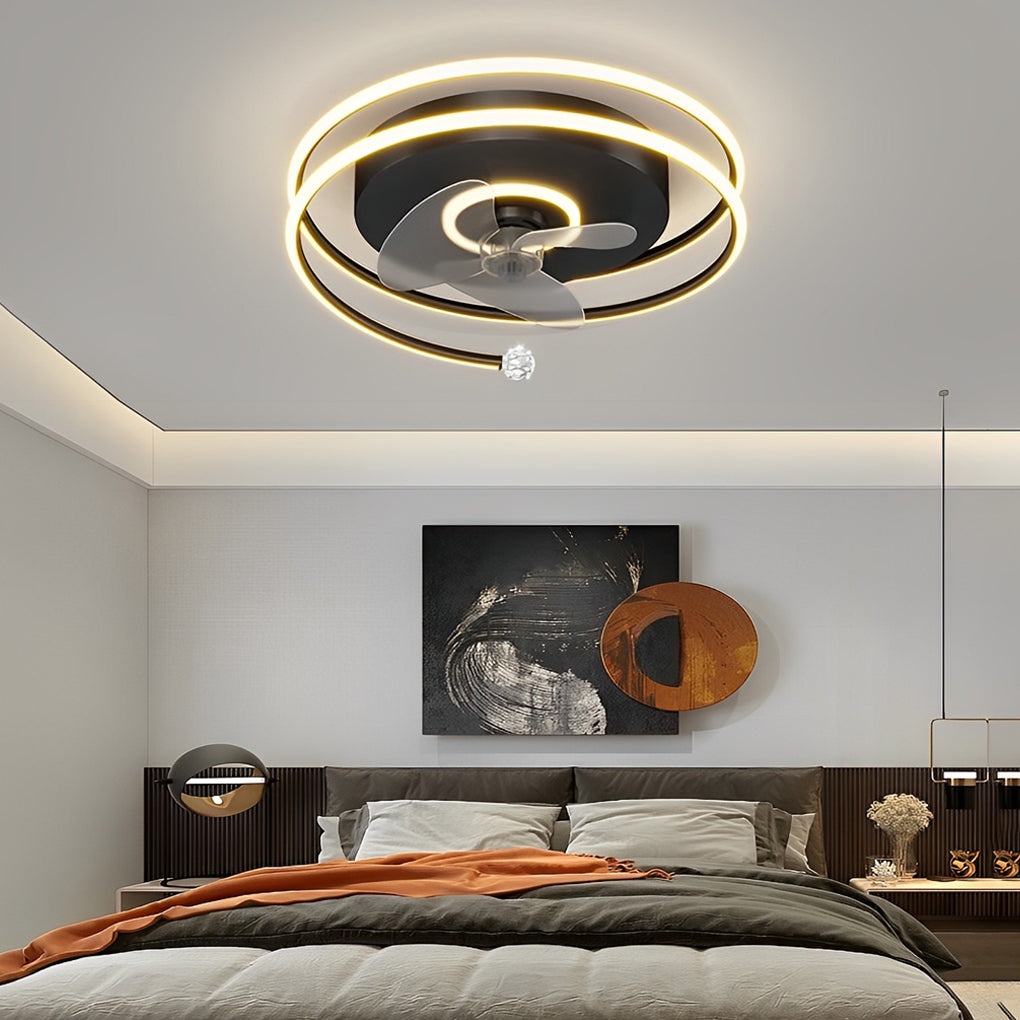 Modern Bladeless LED Ceiling Fan Light with Silent Operation