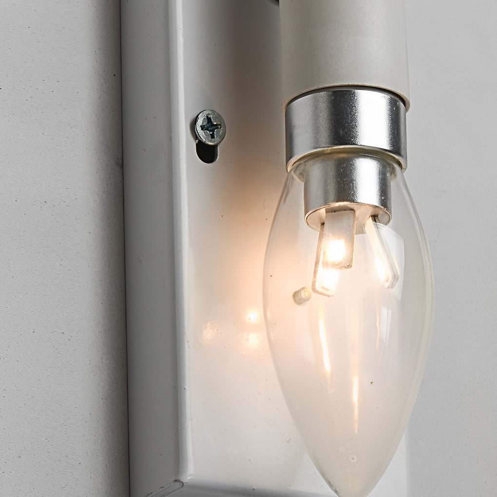 Modern Gypsum Glass Up Down Wall Light White Rectangular Sconce