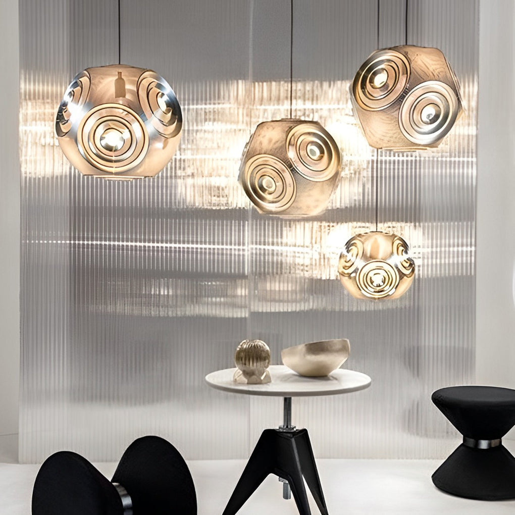 Irregular Circular Stainless Steel Pendant Light