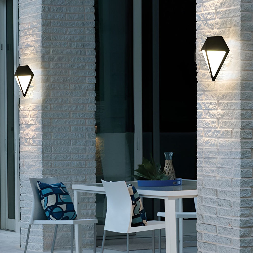 Geometric LED Outdoor Wall Light - Waterproof Aluminum Black